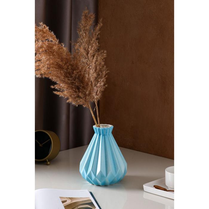 Ваза керамическая "Оригами", настольная, голубая, 18 см
Ваза керамическая "Оригами", настольная, голубая, 18 см