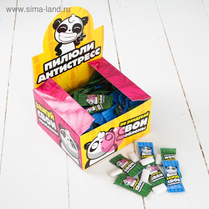 Жевательная резинка «Пилюли антистресс»: с мятным вкусом, 100 шт.
Жевательная резинка «Пилюли антистресс»: с мятным вкусом, 100 шт.