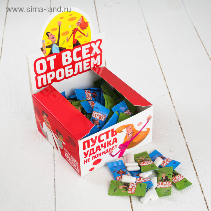 Жевательная резинка «От всех проблем»: с мятным вкусом, 100 шт.
Жевательная резинка «От всех проблем»: с мятным вкусом, 100 шт.