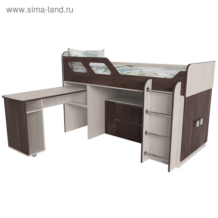 фото Кровать вега 4 правый, 1950х1250х1260, бодега светлый/темный