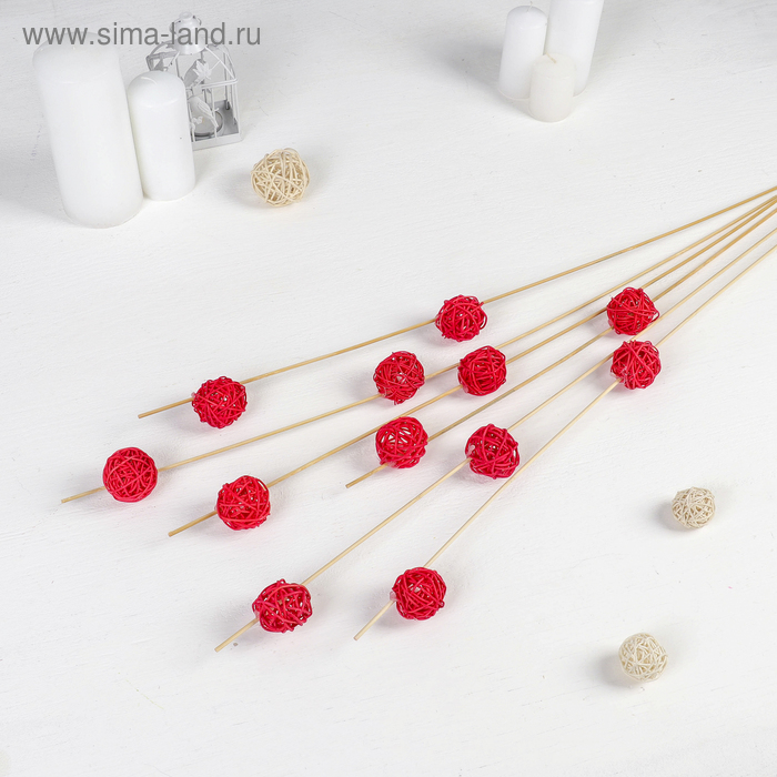 фото Декор тинги 70 см плетённые шарики (набор 6 шт, один цвет) микс