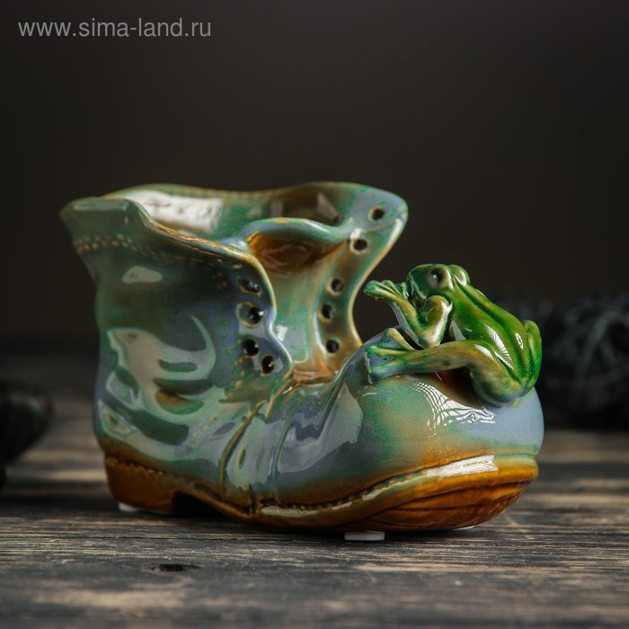 Кашпо "Ботинок с лягушкой синий" 8*13*10 см
Кашпо "Ботинок с лягушкой синий" 8*13*10 см