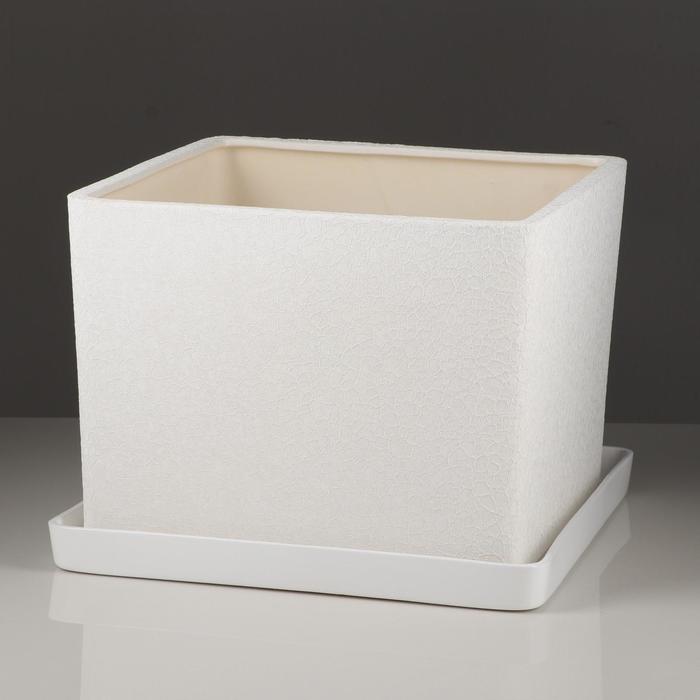 Горшок для цветов "Квадрат" 13,5 л, шёлк, белый 
Горшок для цветов "Квадрат" 13,5 л, шёлк, белый