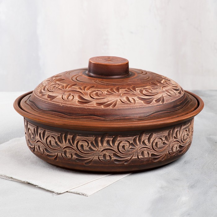 Горшок духовой с крышкой "Сковородка", ангоб, красная глина, 28 см, 3 л, микс
Горшок духовой с крышкой "Сковородка", ангоб, красная глина, 28 см, 3 л, микс