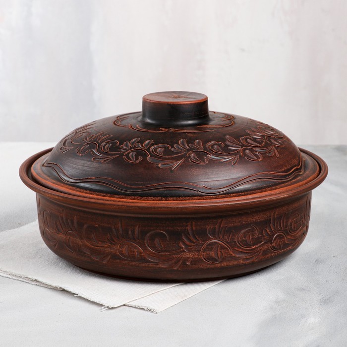 Горшок духовой с крышкой "Сковородка", декор, красная глина, 28 см, 3 л, микс
Горшок духовой с крышкой "Сковородка", декор, красная глина, 28 см, 3 л, микс