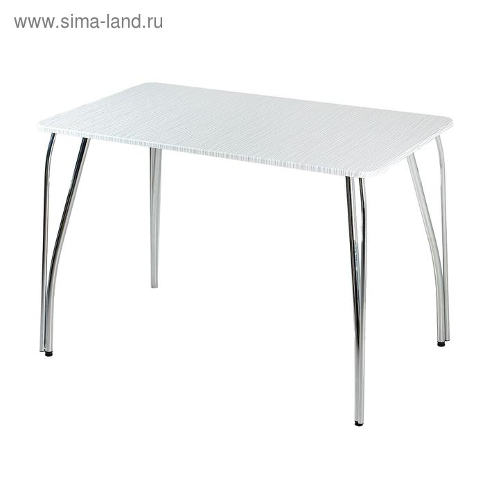 Стол 1100х700х746 Страйп белый столешница МДФ Подстолье Чайка хром
Стол 1100х700х746 Страйп белый столешница МДФ Подстолье Чайка хром