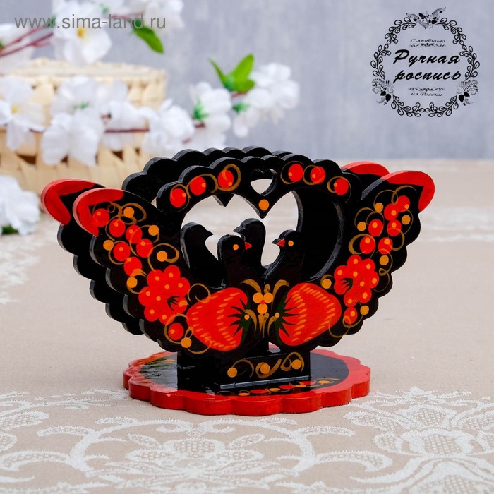 Салфетница «Голуби», 16×10 см, хохлома
Салфетница «Голуби», 16×10 см, хохлома