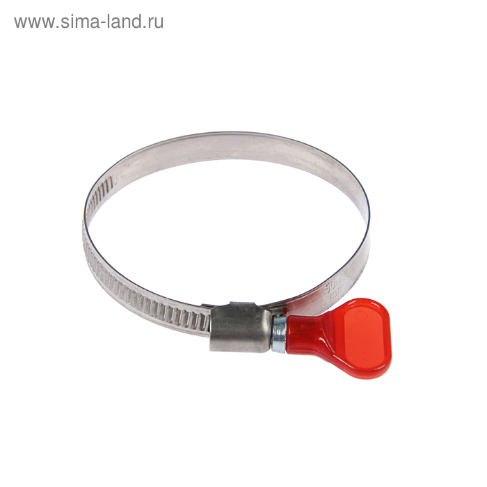 Хомут червячный с "барашком" ТУНДРА krepW2, диаметр 50-70 мм, ширина 9 мм, нержавеющая сталь