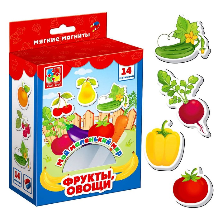 фото Игровой набор на магнитах «фрукты, овощи» vladi toys