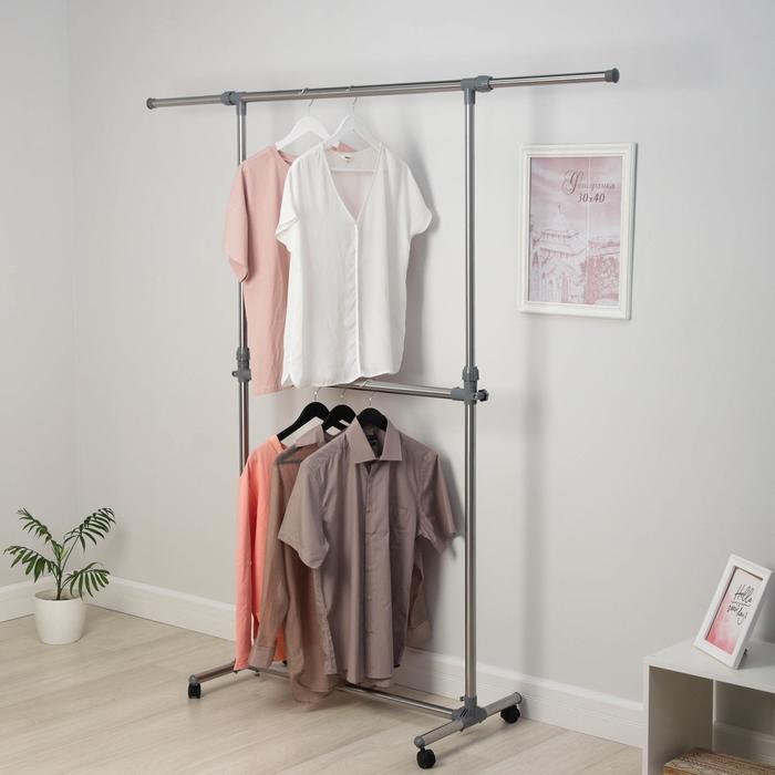 Стойка для одежды телескопическая 180×150×48 см, цвет хром
Стойка для одежды телескопическая 180×150×48 см, цвет хром