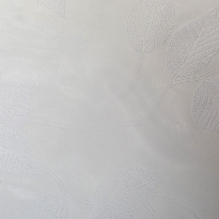 фото Штора органза leaves 300х280 см, белый, на шторной ленте, 100% полиэстер belezza
