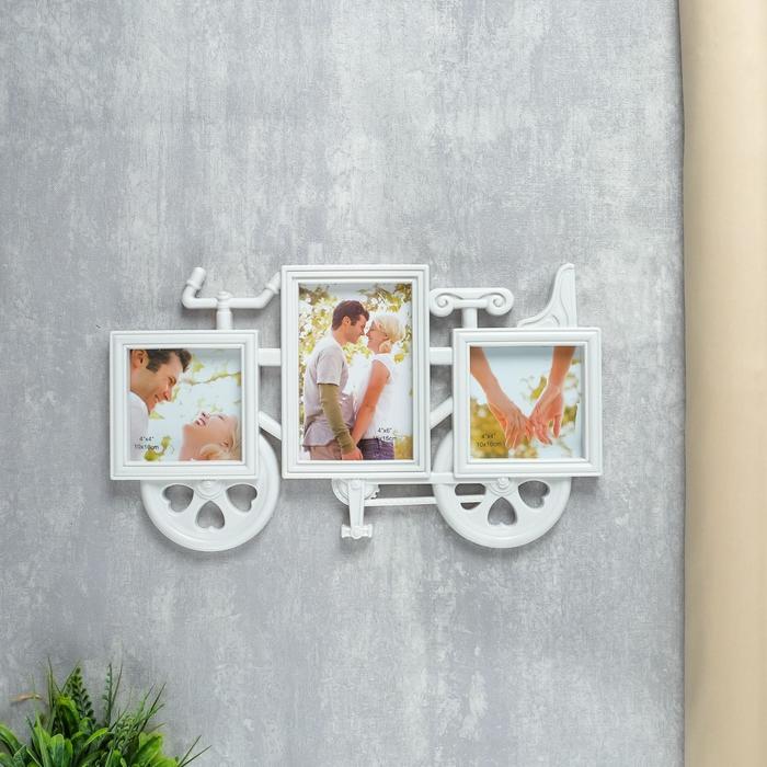 Фоторамка пластик на 3 фото 10х10, 10х15 см "Велосипед" белая 23,5х40 см
Фоторамка пластик на 3 фото 10х10, 10х15 см "Велосипед" белая 23,5х40 см