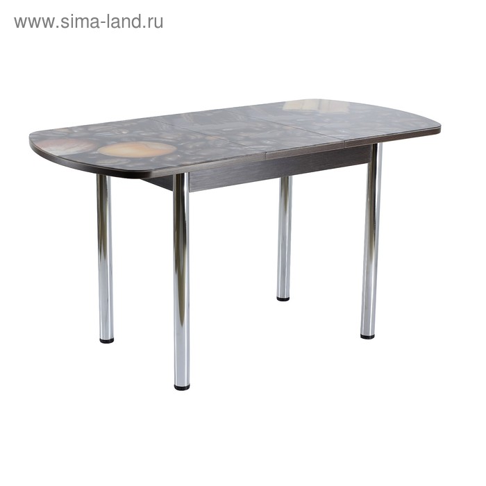 фото Стол раздвижной с фотопечатью стин, 1100(1420)x700x760, венге/кофе/хром прямые