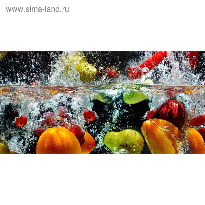 фото Кухонный фартук 1200х600 мм, закалённое стекло 4 мм, 4 отверстия под крепёж, цвет арт334