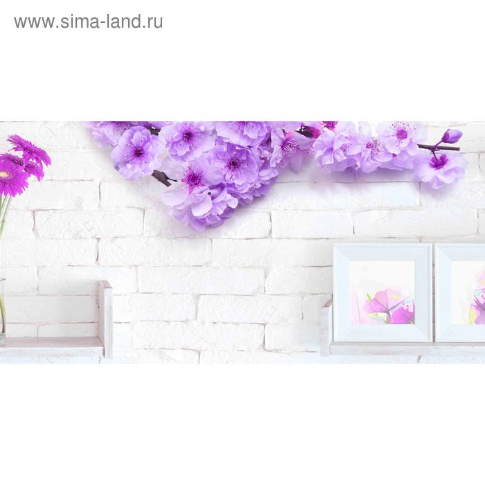 фото Кухонный фартук 1200х600 мм, закалённое стекло 4 мм, 4 отверстия под крепёж, цвет арт987