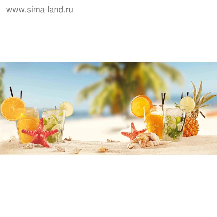 фото Кухонный фартук 1400х600 мм, закалённое стекло 4 мм, 6 отверстий под крепёж, цвет арт73