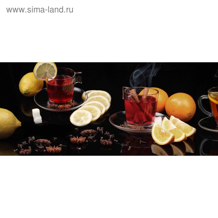 фото Кухонный фартук 1400х600 мм, закалённое стекло 4 мм, 6 отверстий под крепёж, цвет арт267