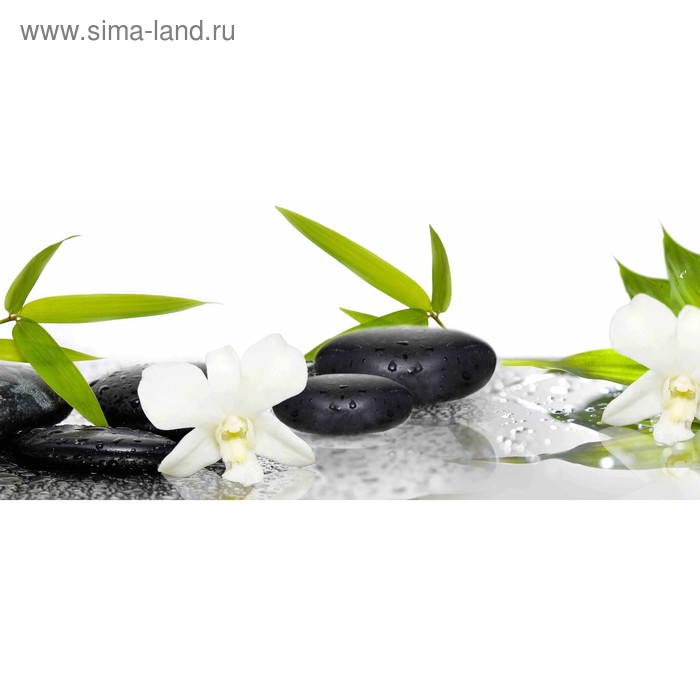 фото Кухонный фартук 1400х600 мм, закалённое стекло 4 мм, 6 отверстий под крепёж, цвет арт331