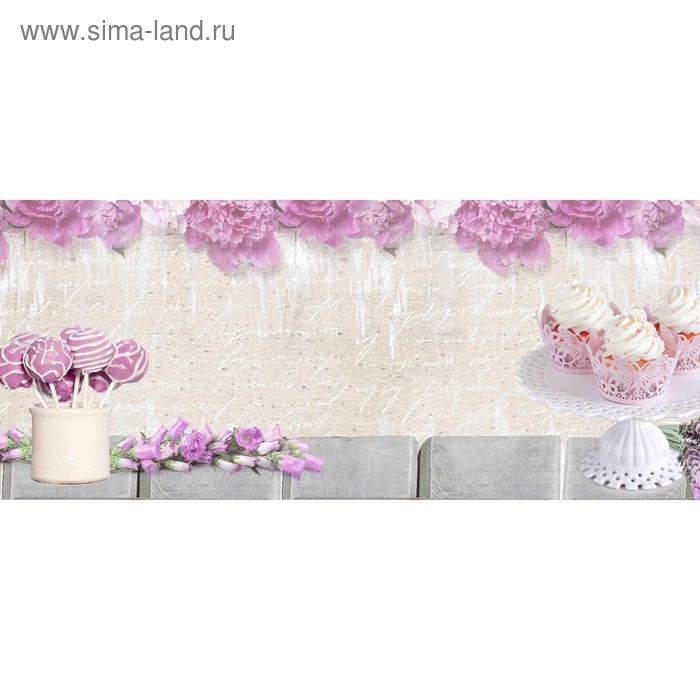 фото Кухонный фартук 1400х600 мм, закалённое стекло 4 мм, 6 отверстий под крепёж, цвет арт512