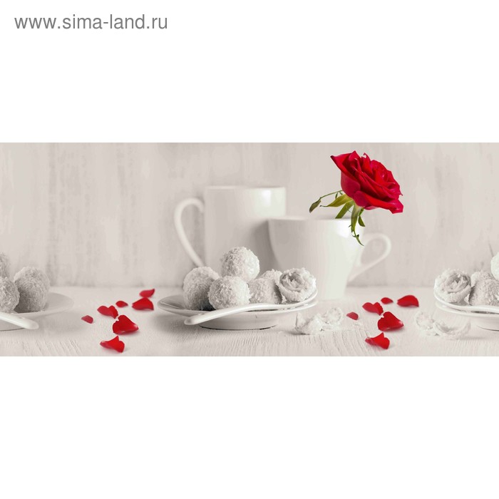 фото Кухонный фартук 1400х600 мм, закалённое стекло 4 мм, 6 отверстий под крепёж, цвет арт647