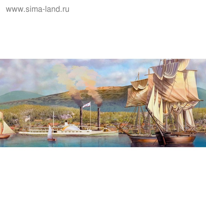 фото Кухонный фартук 1400х600 мм, закалённое стекло 4 мм, 6 отверстий под крепёж, цвет арт774