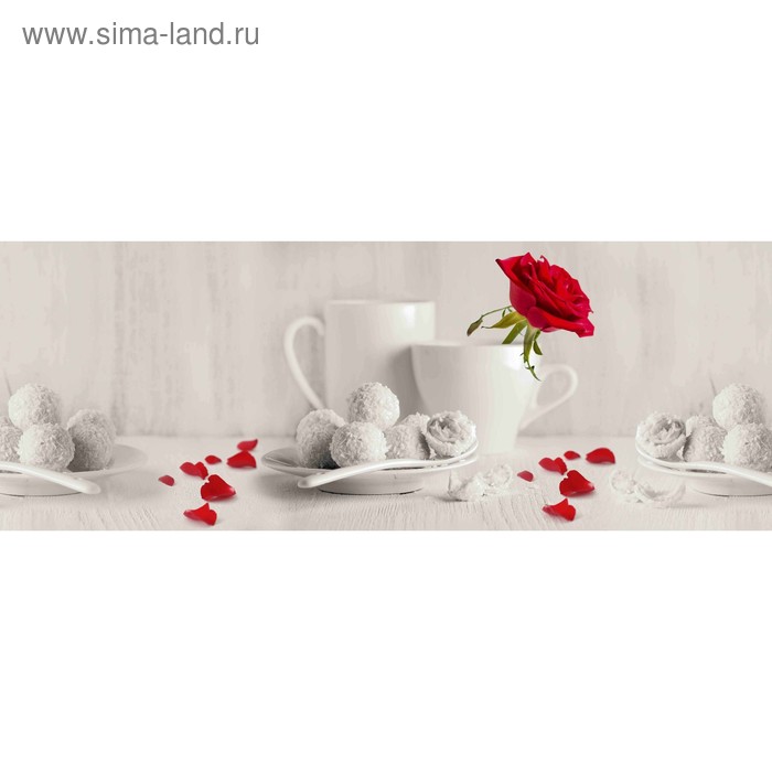 фото Кухонный фартук 1600х600 мм, закалённое стекло 4 мм, 6 отверстий под крепёж, цвет арт647