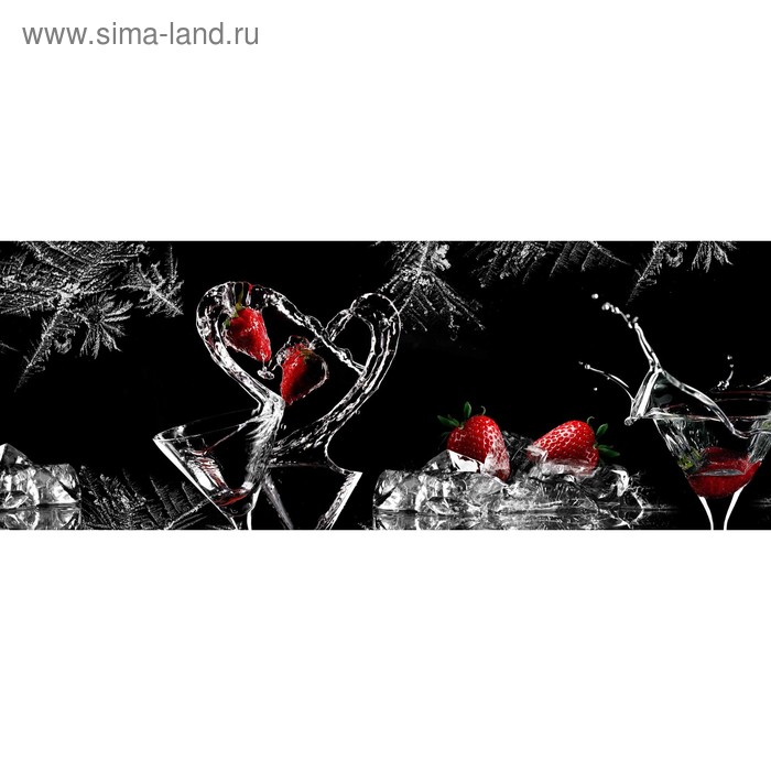 фото Кухонный фартук 1600х600 мм, закалённое стекло 4 мм, 6 отверстий под крепёж, цвет арт684