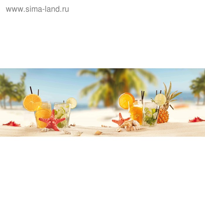 фото Кухонный фартук 1800х600 мм, закалённое стекло 4 мм, 6 отверстий под крепёж, цвет арт73