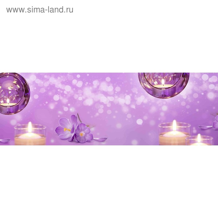 фото Кухонный фартук 1800х600 мм, закалённое стекло 4 мм, 6 отверстий под крепёж, цвет арт489