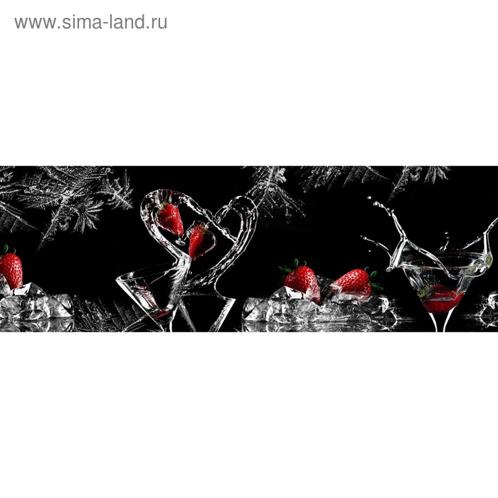 фото Кухонный фартук 1800х600 мм, закалённое стекло 4 мм, 6 отверстий под крепёж, цвет арт684