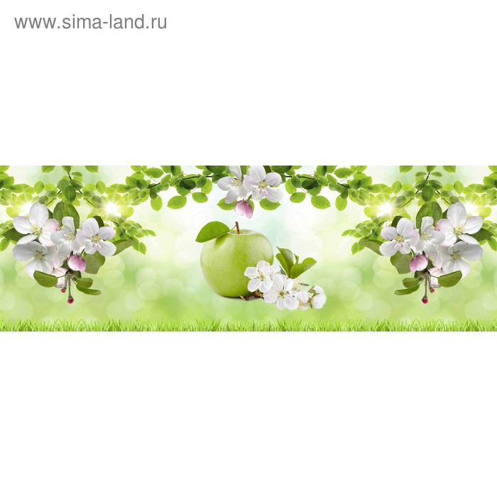 фото Кухонный фартук 1800х600 мм, закалённое стекло 4 мм, 6 отверстий под крепёж, цвет арт2266