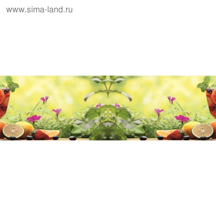 фото Кухонный фартук 2000х600 мм, закалённое стекло 4 мм, 6 отверстий под крепёж, цвет нп0019