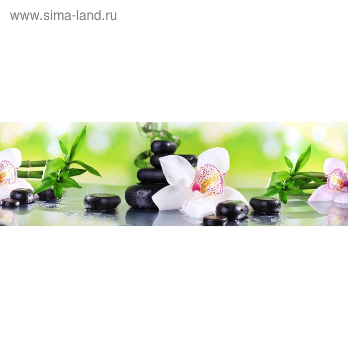 фото Кухонный фартук 2000х600 мм, закалённое стекло 4 мм, 6 отверстий под крепёж, цвет арт23