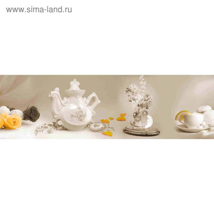 фото Кухонный фартук 2000х600 мм, закалённое стекло 4 мм, 6 отверстий под крепёж, цвет арт322