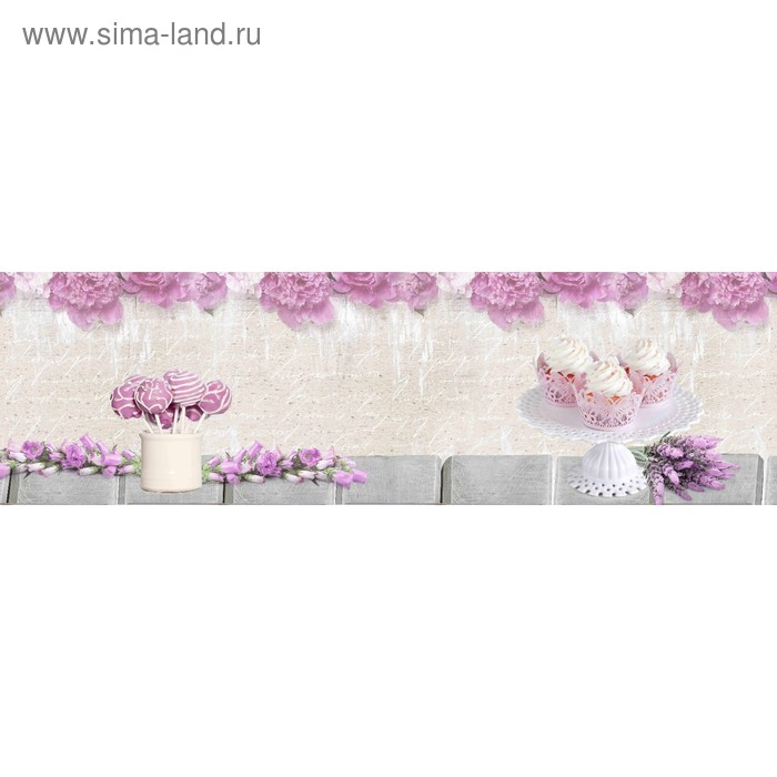 фото Кухонный фартук 2000х600 мм, закалённое стекло 4 мм, 6 отверстий под крепёж, цвет арт512