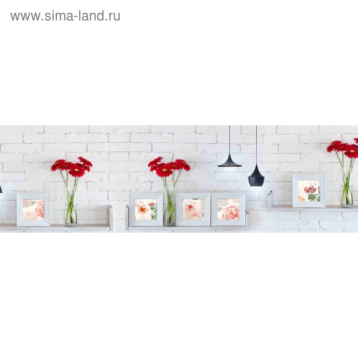 фото Кухонный фартук 2000х600 мм, закалённое стекло 4 мм, 6 отверстий под крепёж, цвет арт677