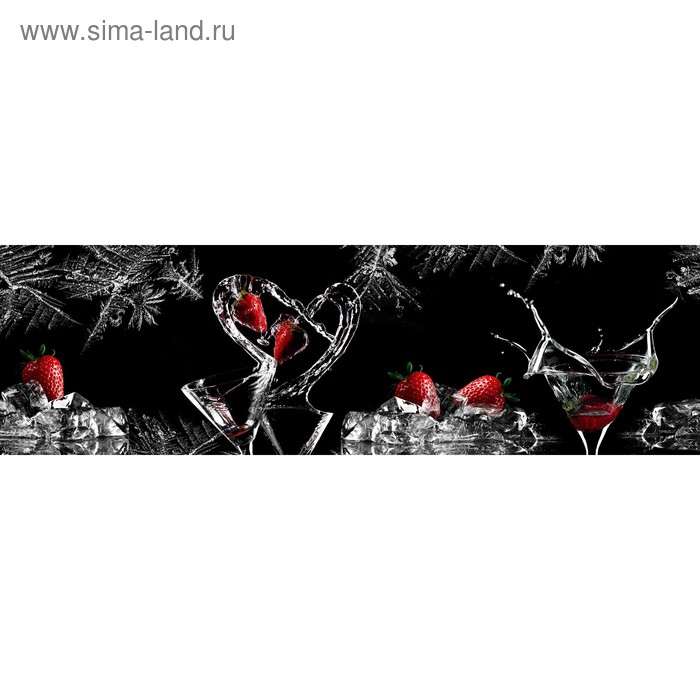 фото Кухонный фартук 2000х600 мм, закалённое стекло 4 мм, 6 отверстий под крепёж, цвет арт684