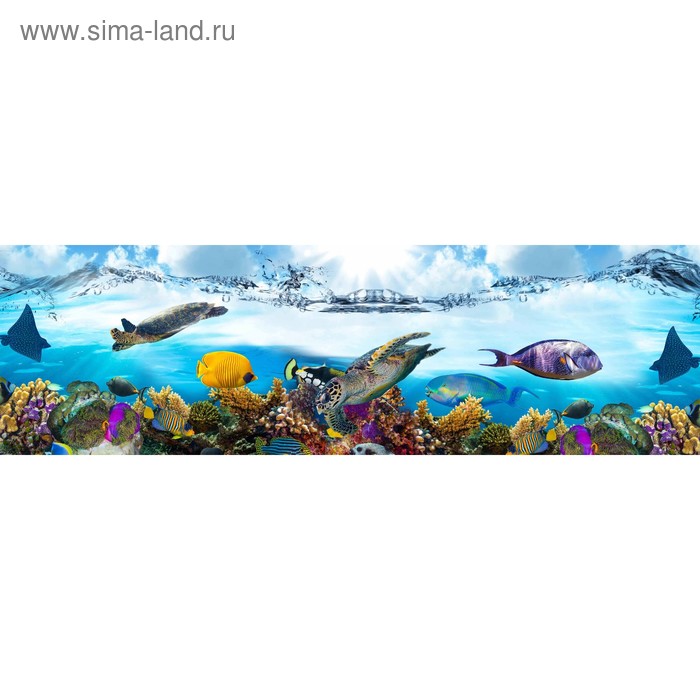 фото Кухонный фартук 2000х600 мм, закалённое стекло 4 мм, 6 отверстий под крепёж, цвет арт730