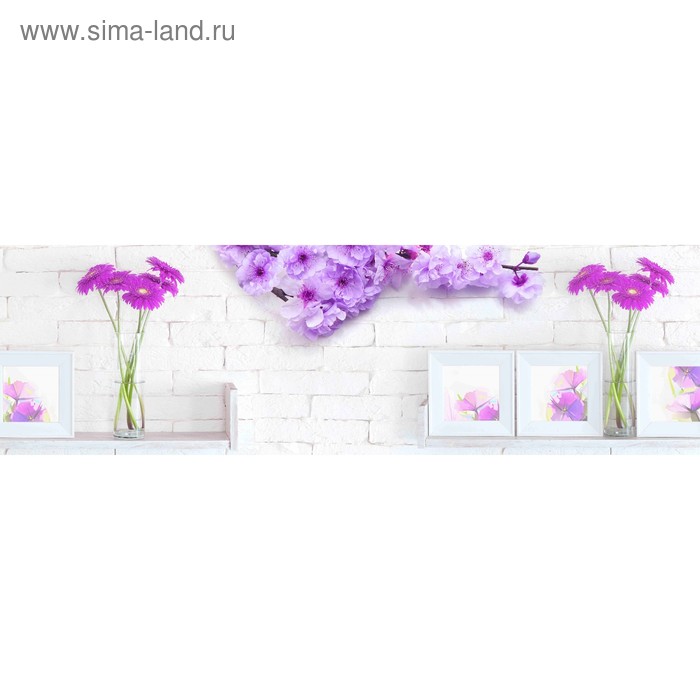 фото Кухонный фартук 2000х600 мм, закалённое стекло 4 мм, 6 отверстий под крепёж, цвет арт987