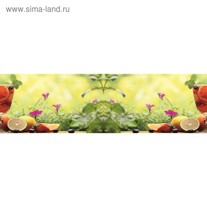 фото Кухонный фартук 2100х600 мм, закалённое стекло 4 мм, 6 отверстий под крепёж, цвет нп0019