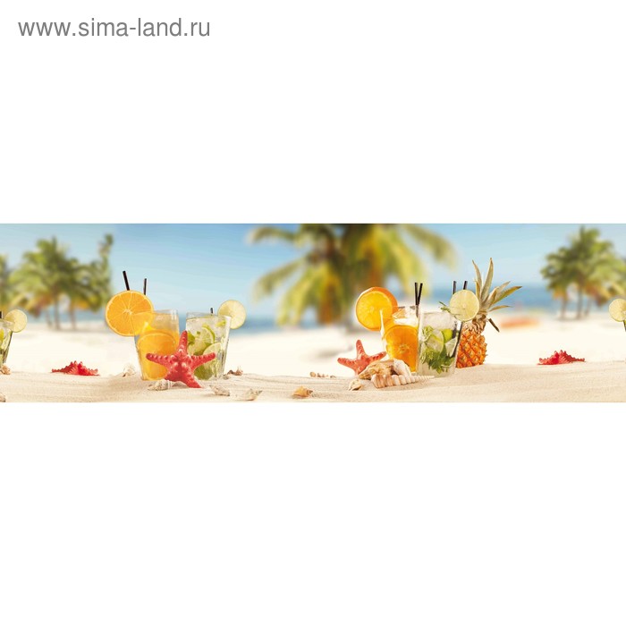 фото Кухонный фартук 2100х600 мм, закалённое стекло 4 мм, 6 отверстий под крепёж, цвет арт73