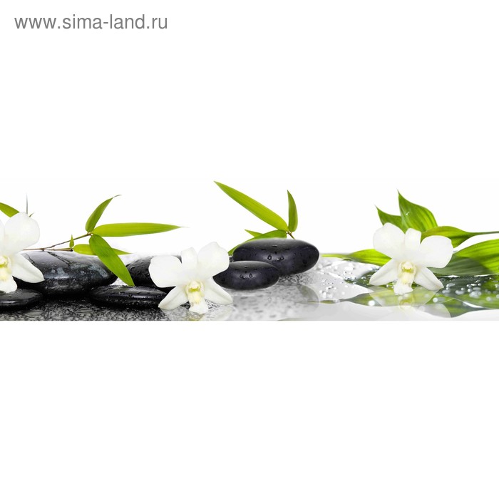 фото Кухонный фартук 2100х600 мм, закалённое стекло 4 мм, 6 отверстий под крепёж, цвет арт331