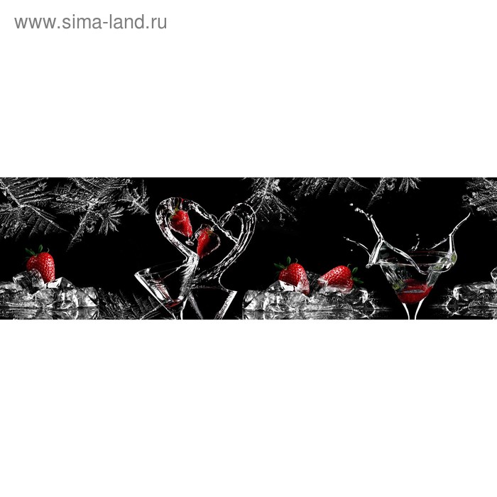 фото Кухонный фартук 2100х600 мм, закалённое стекло 4 мм, 6 отверстий под крепёж, цвет арт684