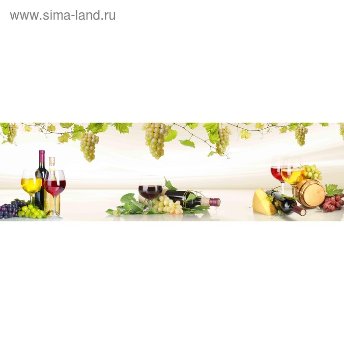 фото Кухонный фартук 2100х600 мм, закалённое стекло 4 мм, 6 отверстий под крепёж, цвет арт691