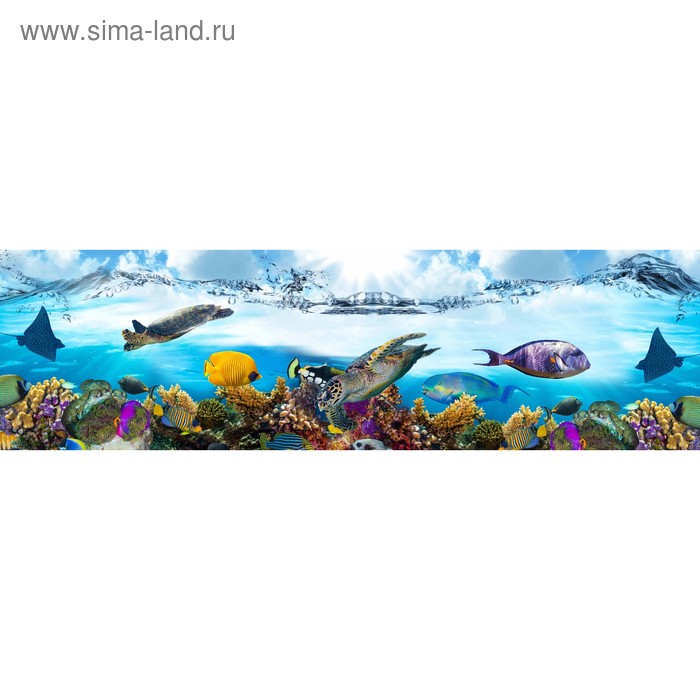 фото Кухонный фартук 2100х600 мм, закалённое стекло 4 мм, 6 отверстий под крепёж, цвет арт730