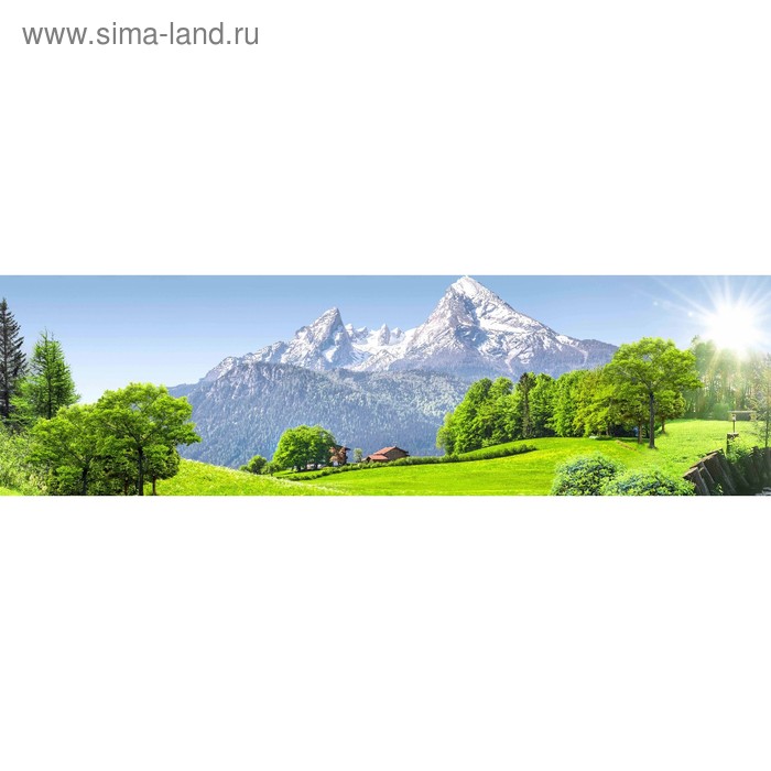 фото Кухонный фартук 2100х600 мм, закалённое стекло 4 мм, 6 отверстий под крепёж, цвет арт746