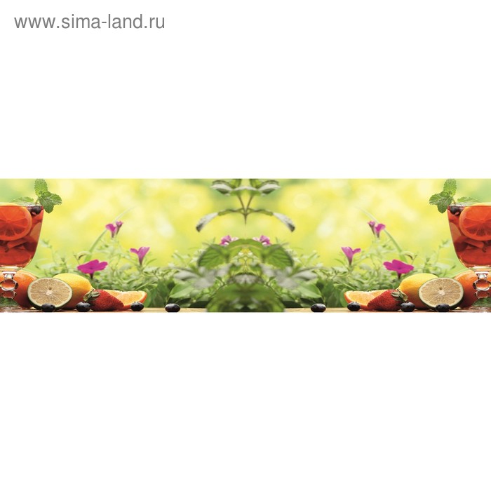 фото Кухонный фартук 2200х600 мм, закалённое стекло 4 мм, 6 отверстий под крепёж, цвет нп0019