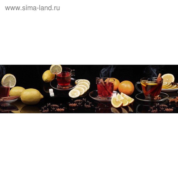 фото Кухонный фартук 2200х600 мм, закалённое стекло 4 мм, 6 отверстий под крепёж, цвет арт267