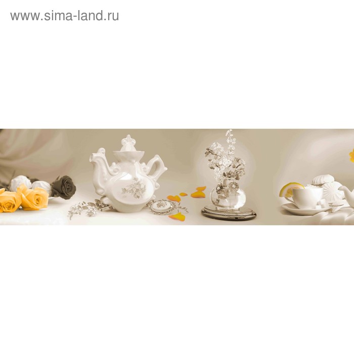 фото Кухонный фартук 2200х600 мм, закалённое стекло 4 мм, 6 отверстий под крепёж, цвет арт322