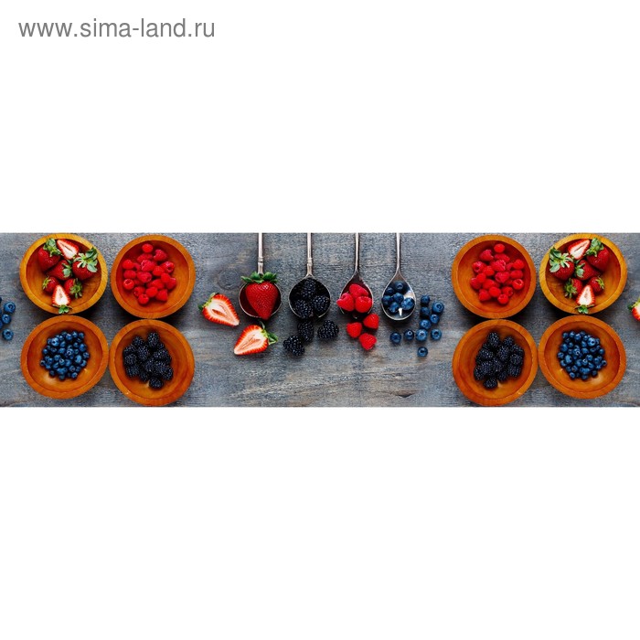 фото Кухонный фартук 2200х600 мм, закалённое стекло 4 мм, 6 отверстий под крепёж, цвет арт500